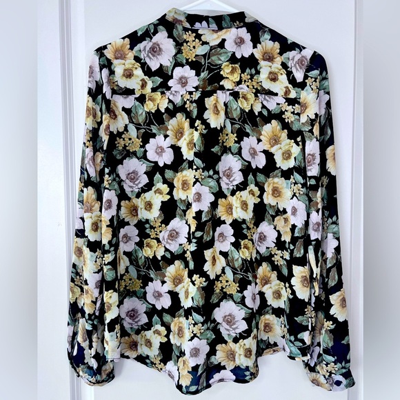 Forever 21 Floral Long Sleeve Tie Front Blouse - Picture 4 of 4